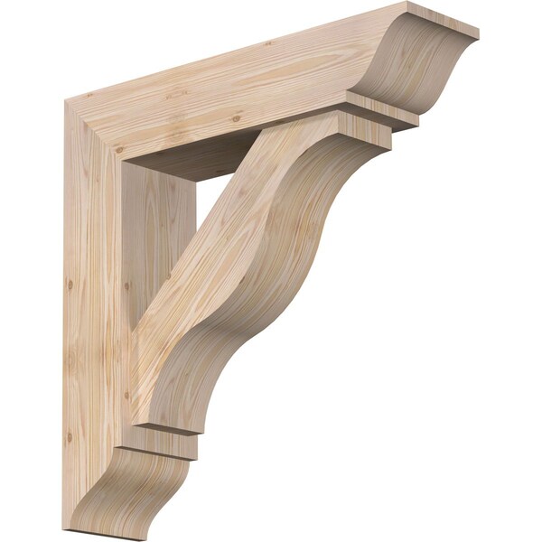 Ekena Millwork Funston Traditional Smooth Bracket w/ Offset Brace, Douglas Fir, 7 1/2"W x 30"D x 30"H BKT0806X30X30FST01SDF - main